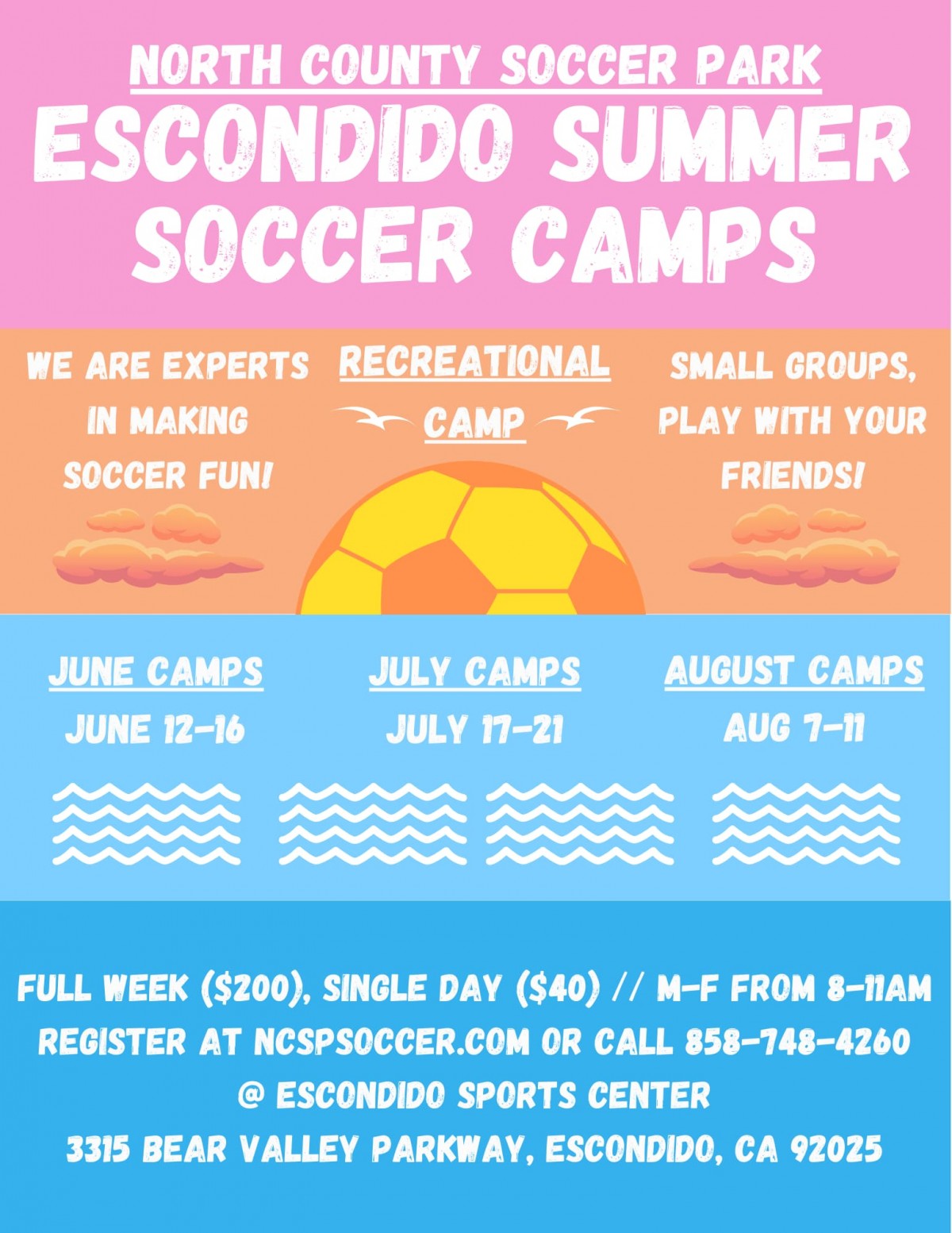 Escondido Summer Camps North County Soccer Park